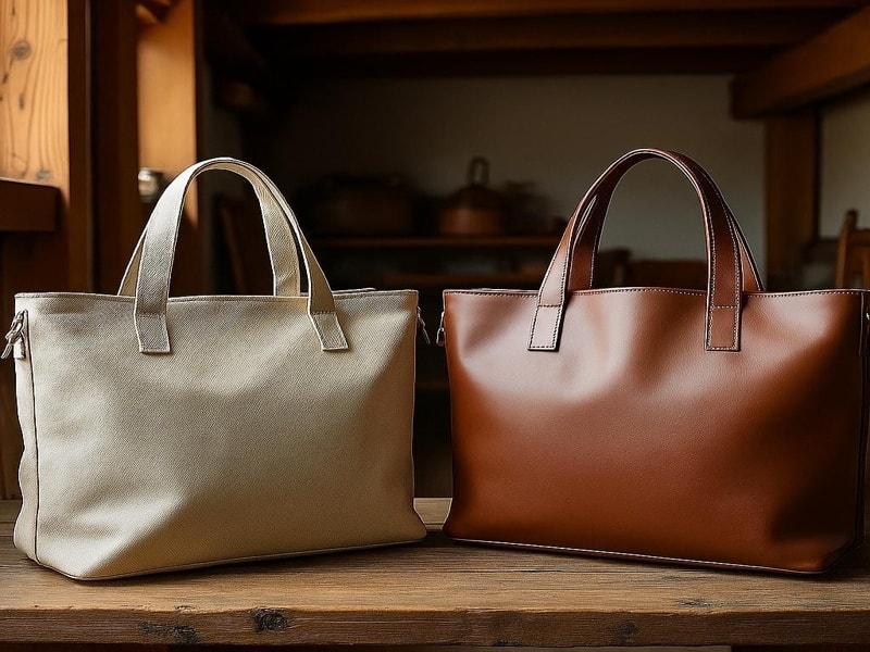 canvas bag or leather bag